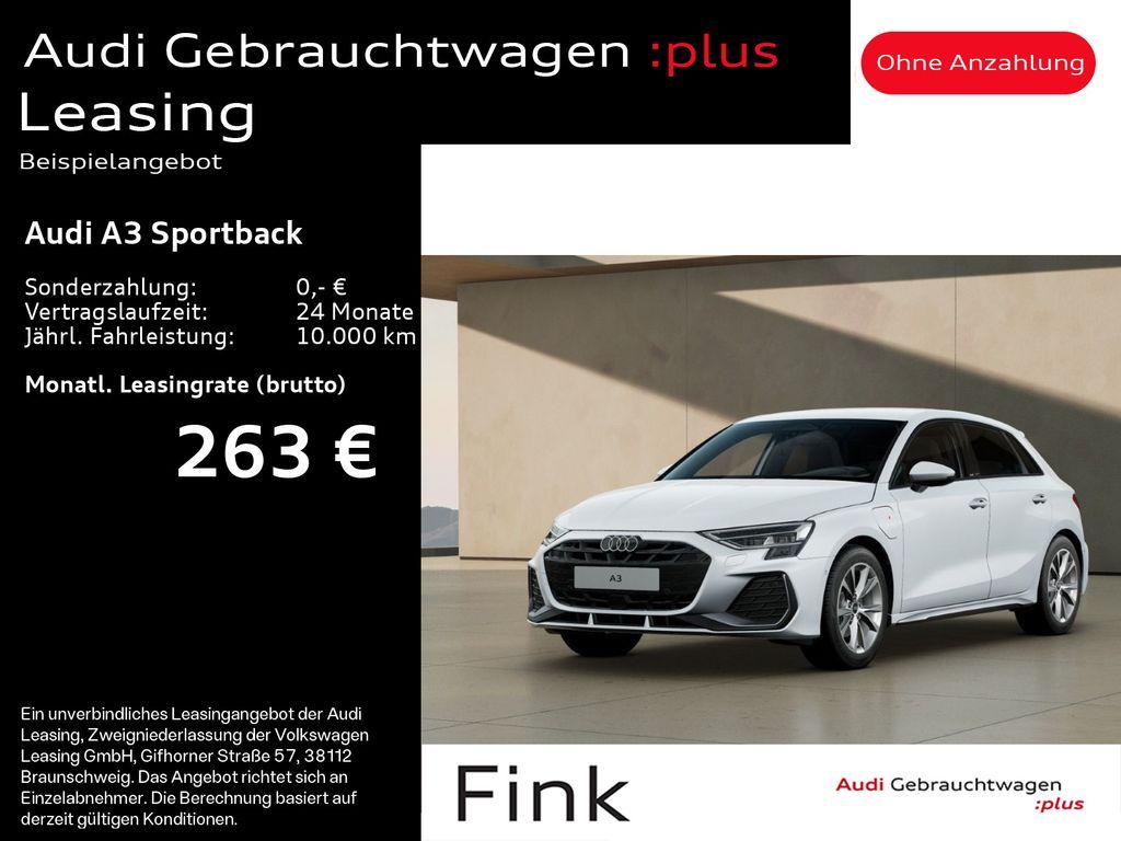 Audi A3 Sportback TFSI e S line LED Sportsitze Leasing
