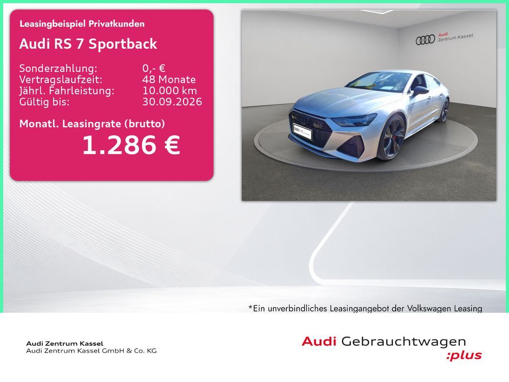Audi RS 7 SB 4.0 TFSI quattro Laser B&O Keramik 360° Leasing