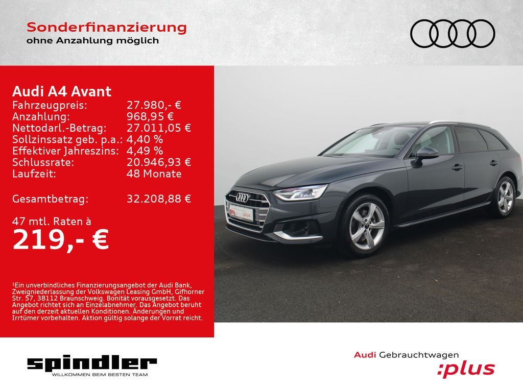 Audi A4 Avant advanced 35 TDI S-tronic / Standh, Navi Leasing