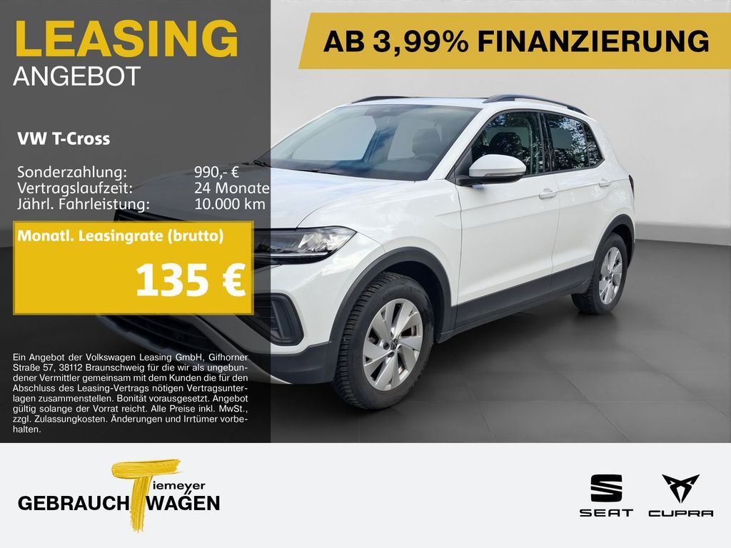 Volkswagen T-Cross 1.0 TSI LIFE NAVI KAMERA SITZH Leasing