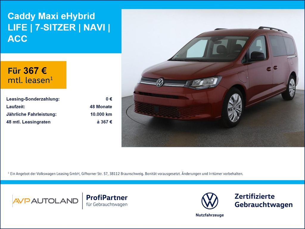 Volkswagen Caddy Maxi eHybrid LIFE | 7-SITZER | NAVI | ACC Leasing