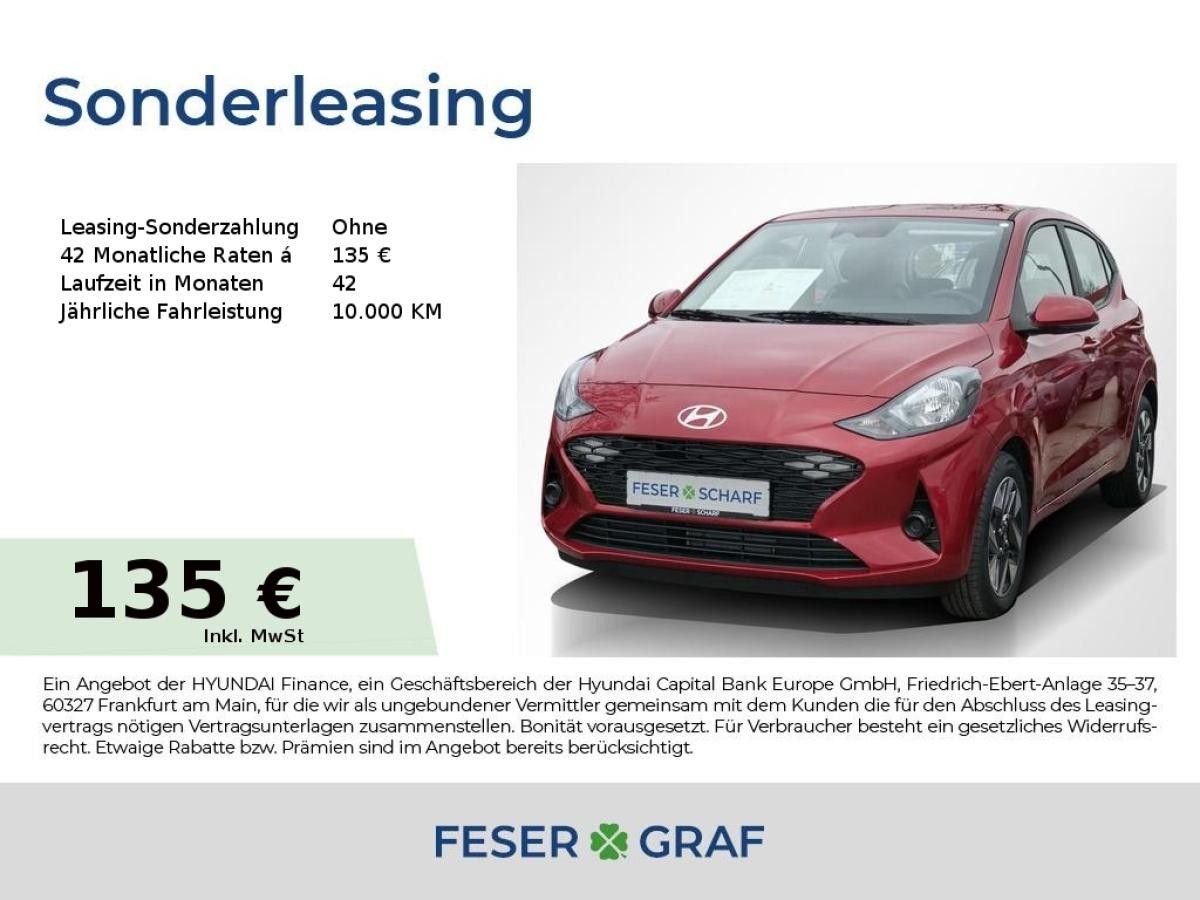 Hyundai i10 TREND KOMFORT-PAKET NAVI SHZ LHZ CARPLAY Leasing