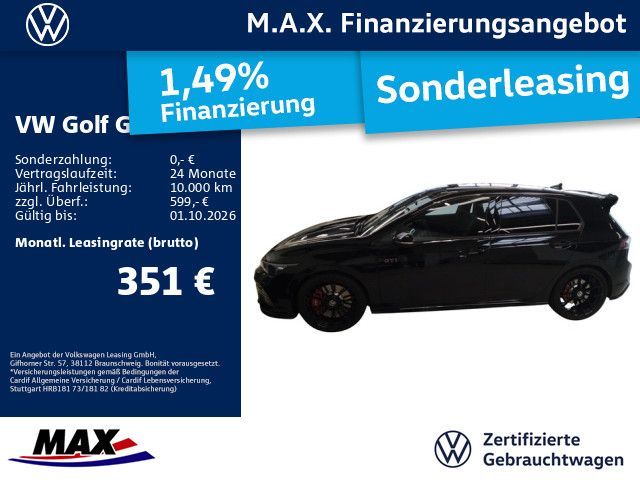Volkswagen Golf GTI CLUBSPORT BLACK AKRA+H&K+360°+PANO Leasing