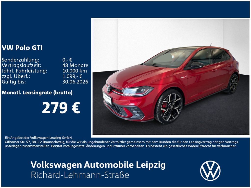 Volkswagen Polo GTI 2.0 l TSI 152 kW Preisvorteil 6329 € Leasing