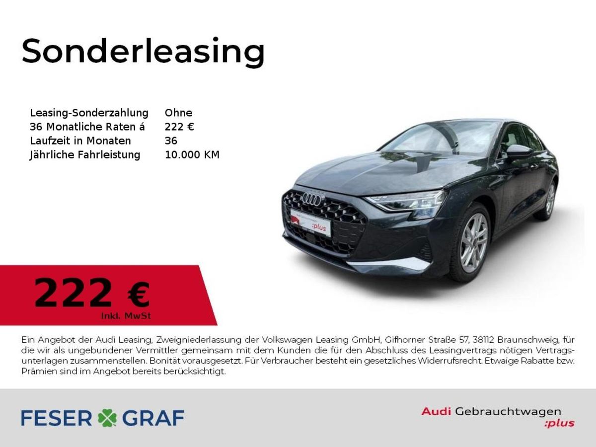 Audi A3 Limousine advanced 35TFSI Kamera/AHK/LED+/SHZ Leasing