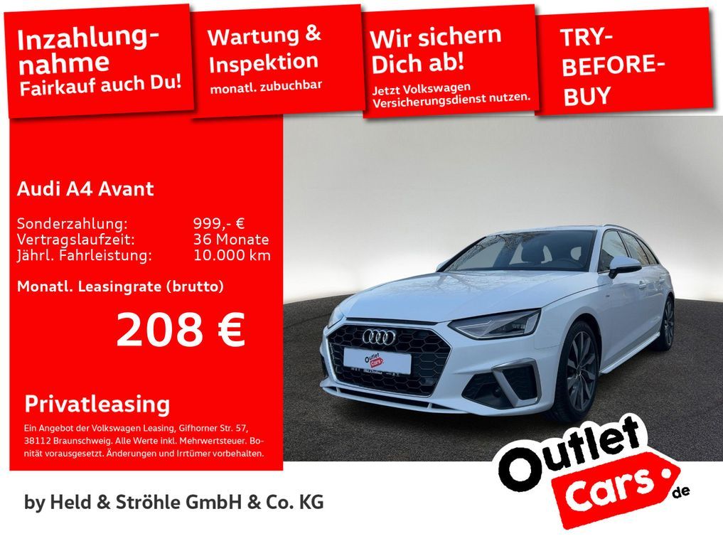 Audi A4 Avant S-Line 40 TDI S tronic AHK LED NAV+ SFW Leasing