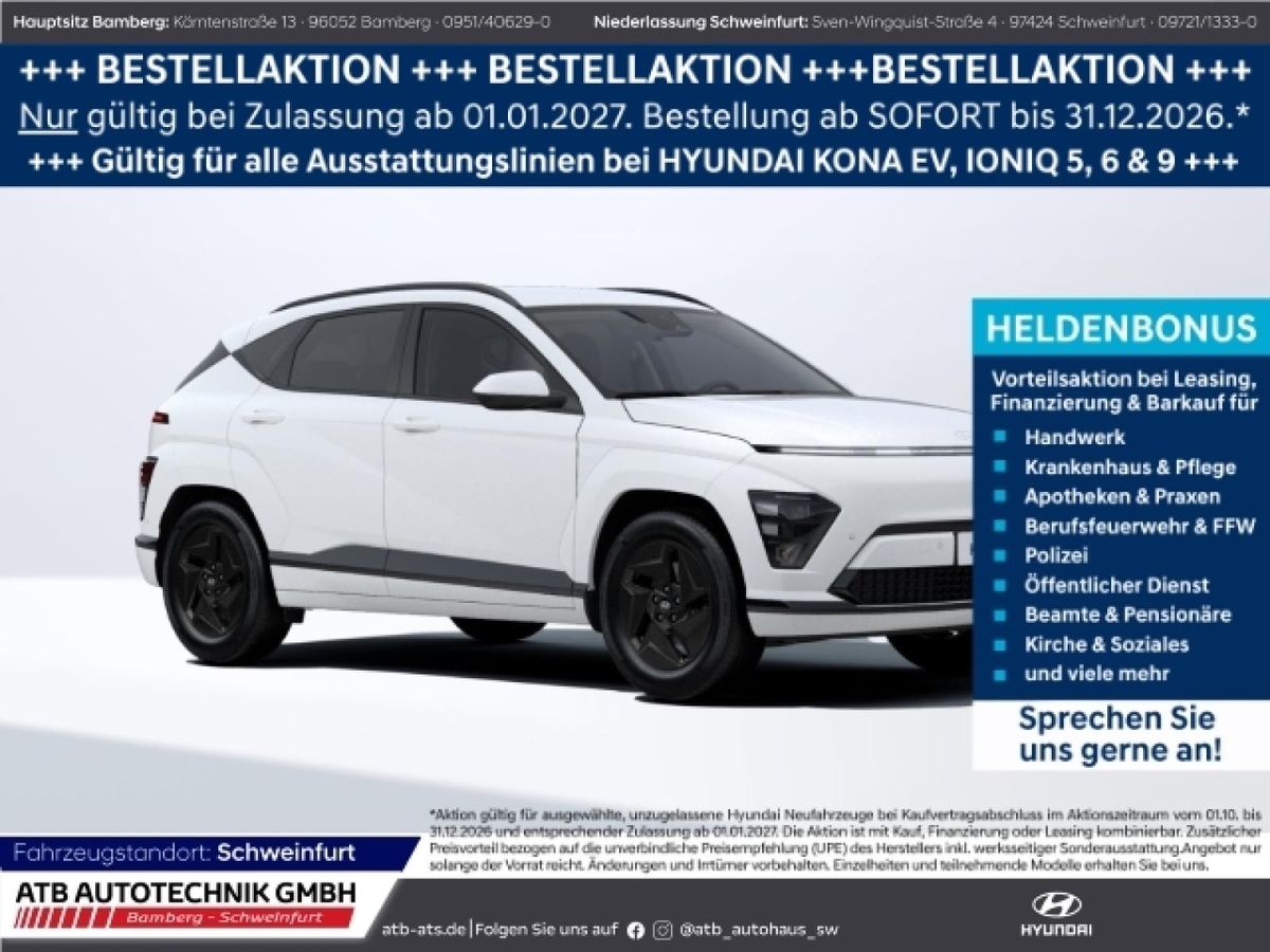 Hyundai KONA Elektro Select 49kWh Navi LED ACC Apple CarPlay StandHZG Digitales Cockpit Leasing