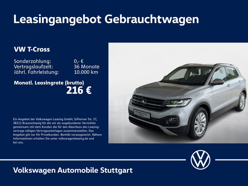 Volkswagen T-Cross Life 1.0 TSI Navi Kamera ACC LED SHZ Leasing