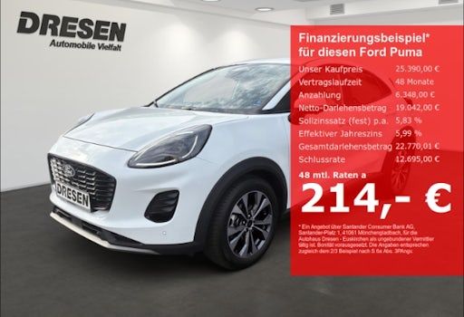 Ford Puma 1,0 EcoBoost Hybrid 92kW Titanium 5dr Auto kaufen