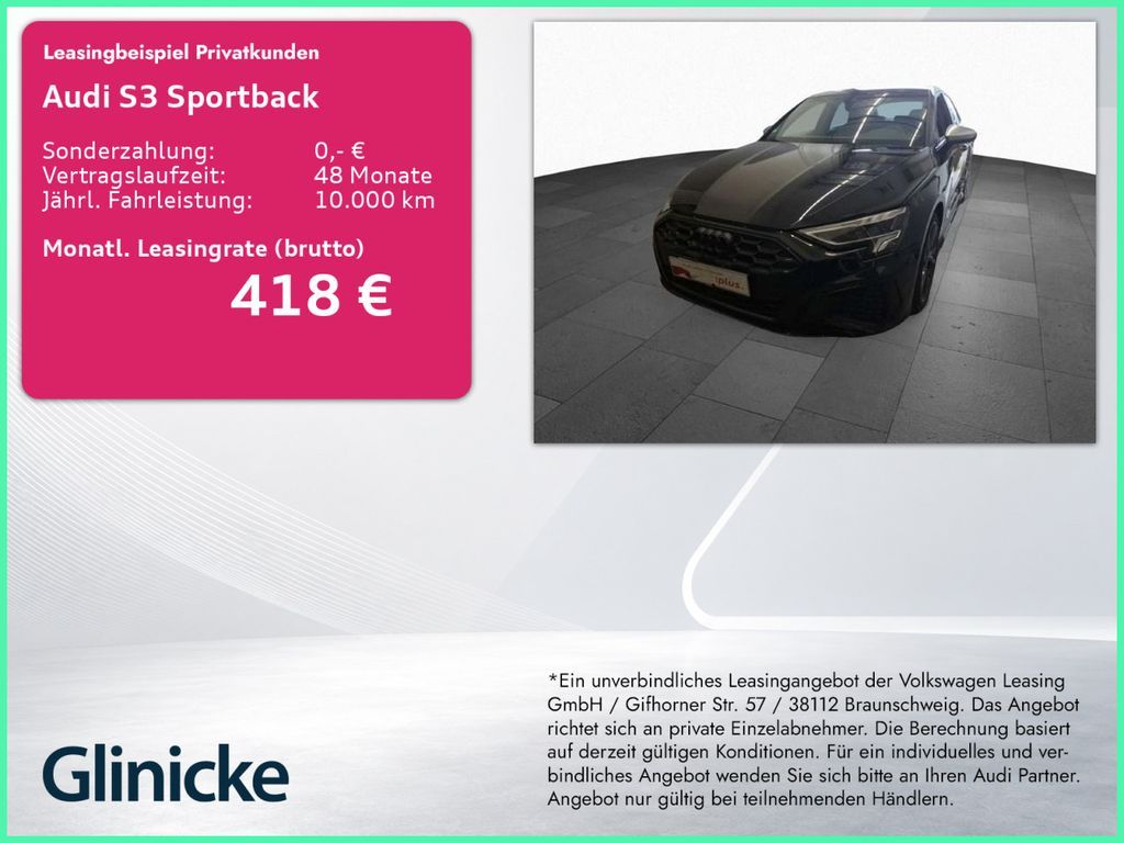 Audi S3 Sportback 2.0 TFSI quattro LED PDC+ Carplay Leasing