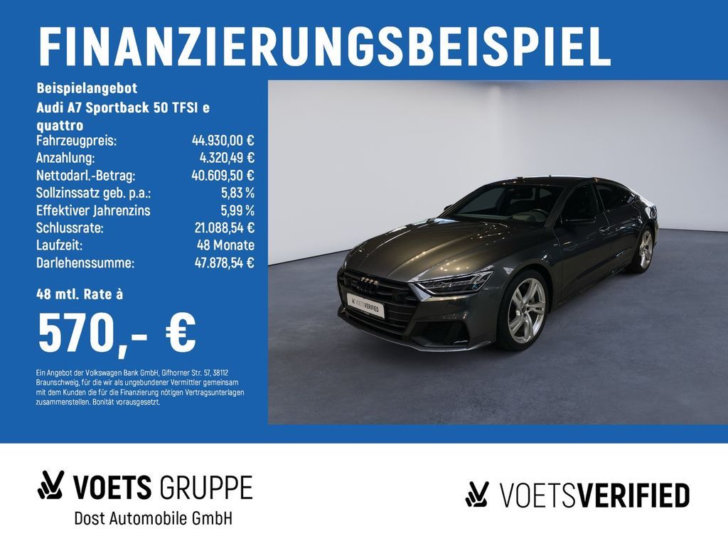 Audi A7 Sportback 50 TFSI e quattro AHK+B&O+HuD+PDC Leasing