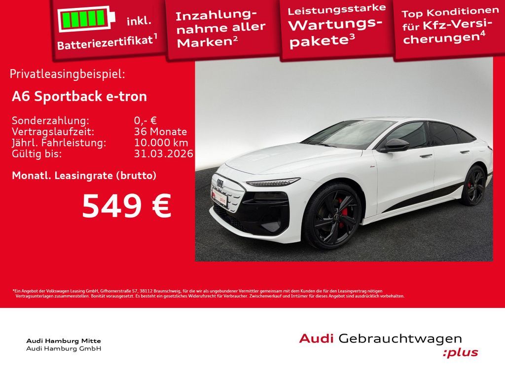 Audi A6 Sportback e-tron performance 270 kW S line AH Leasing