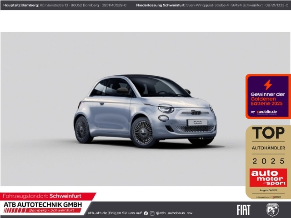 Fiat 500e Cabrio ICON + Komfortpaket 42 kWh PDCv+h Rückfahrkam. Leasing