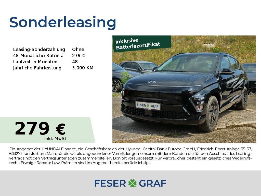 Hyundai Kona SELECT WÄRMEPUMPE NAVI LED CARPLAY KAMERA Leasing