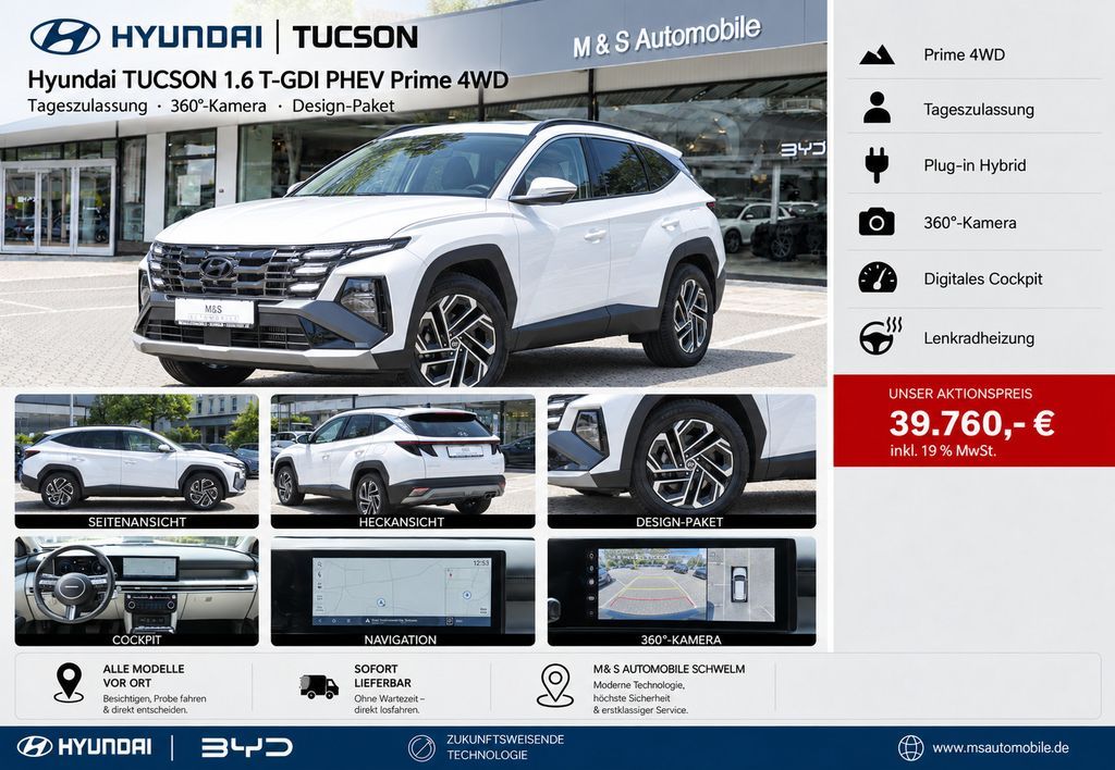 Hyundai TUCSON 1.6 T-GDI PHEV Prime 4WD AT*ECS*360°View Leasing