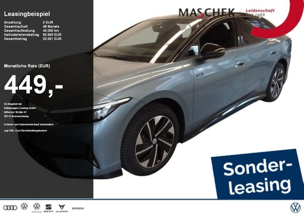 Volkswagen ID.7 GTX Wärmepumpe AHK Pano ACC Memory Leasing