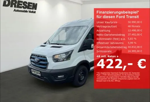 Ford E-transit-kastenwagen 68kWh 350L2H2 198kW Heck Trend 4dr