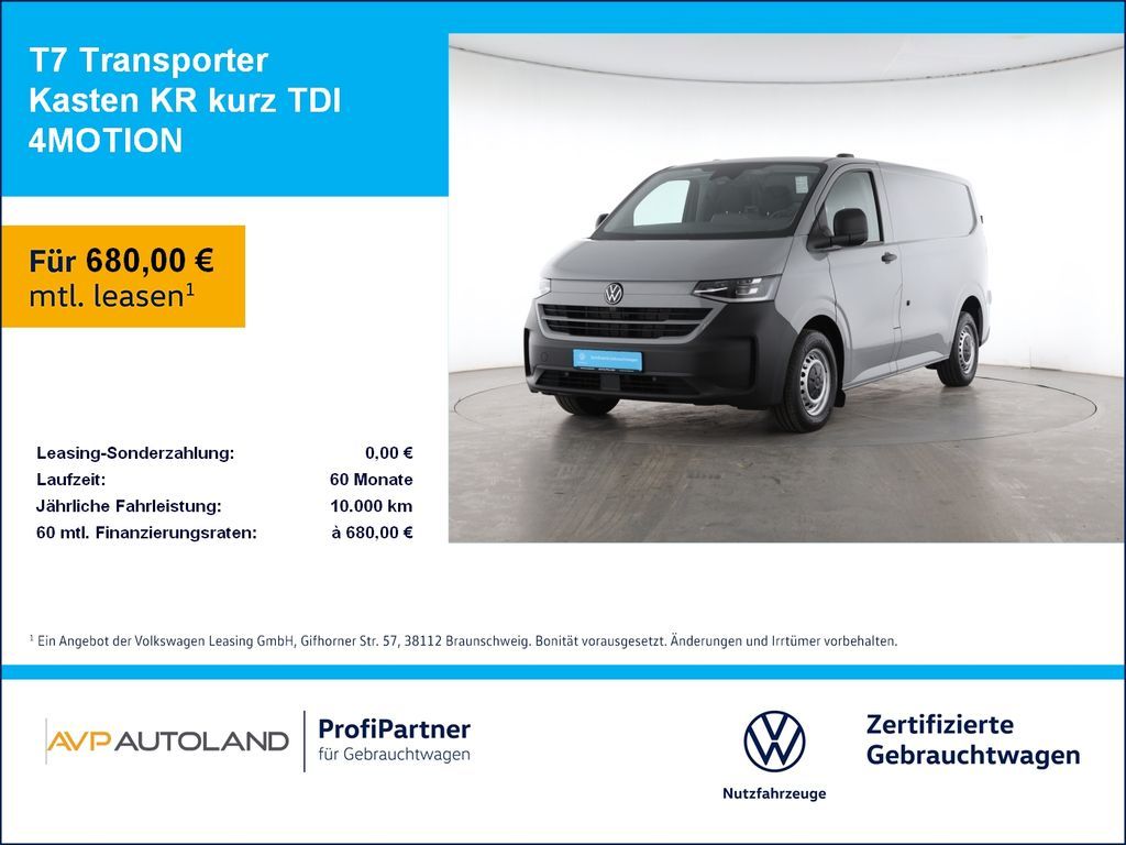 Volkswagen T7 Transporter Kasten KR kurz TDI 4MOTION Leasing