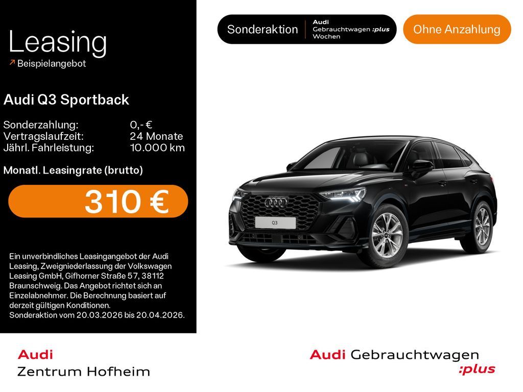 Audi Q3 Sportback 35 TDI S line S tro*LED*Virtual*Nav Leasing