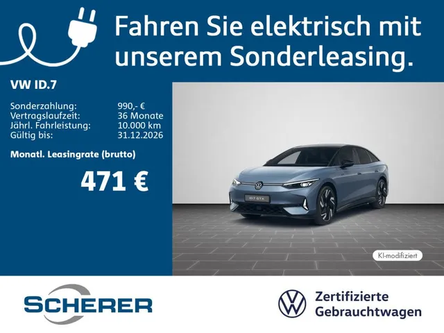 Volkswagen ID.7 GTX 4MOTION 91 kWh AHK RFK NAVI H&K 3j GARA