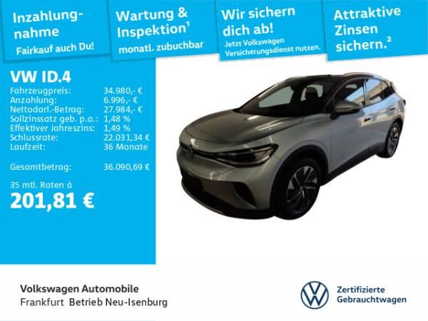 Volkswagen ID.4 Pure DAB+ IQLight LED-Matrix Navi Wärmepumpe FrontAssist Leasing