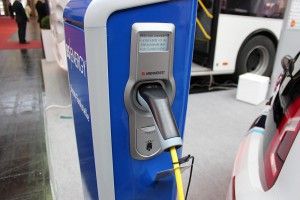 Ladestation für Elektroautos auf der Cebit