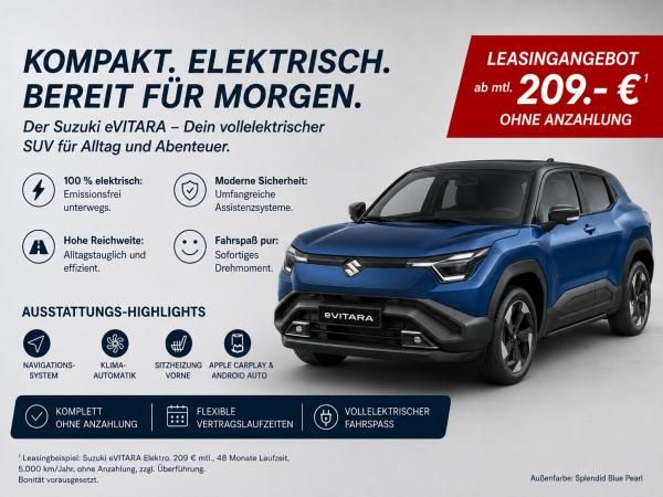 Suzuki e Vitara e VITARA (49kWh) Club|CAR-PLAY|ACC|KLIMAAUTO|LED Leasing