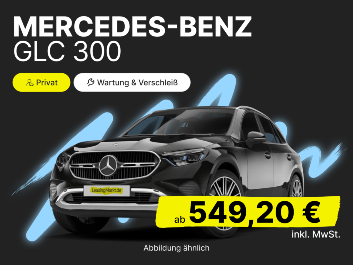 Mercedes-Benz GLC 300 inkl. Wartung/Verschleiß + GAP Service + Reifenservice und Protect + Schaden Leasing