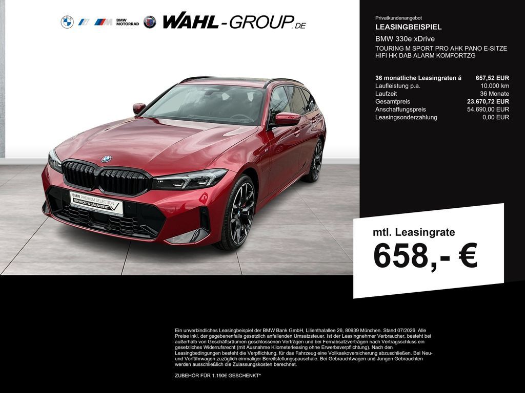 BMW 330e xDrive TOURING M SPORT PRO AHK PANO E-SITZE Leasing
