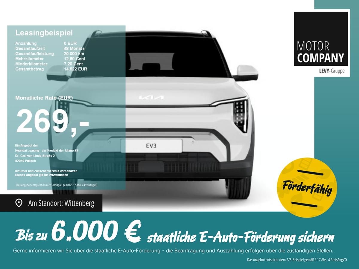 Kia EV3 58kWh Air +MY26+Aktion+Navi+R.Kam.+PDC+V+H++ Leasing