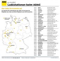 Der ADAC unterhält 38 kostenlose Ladestationen für Elektroautos