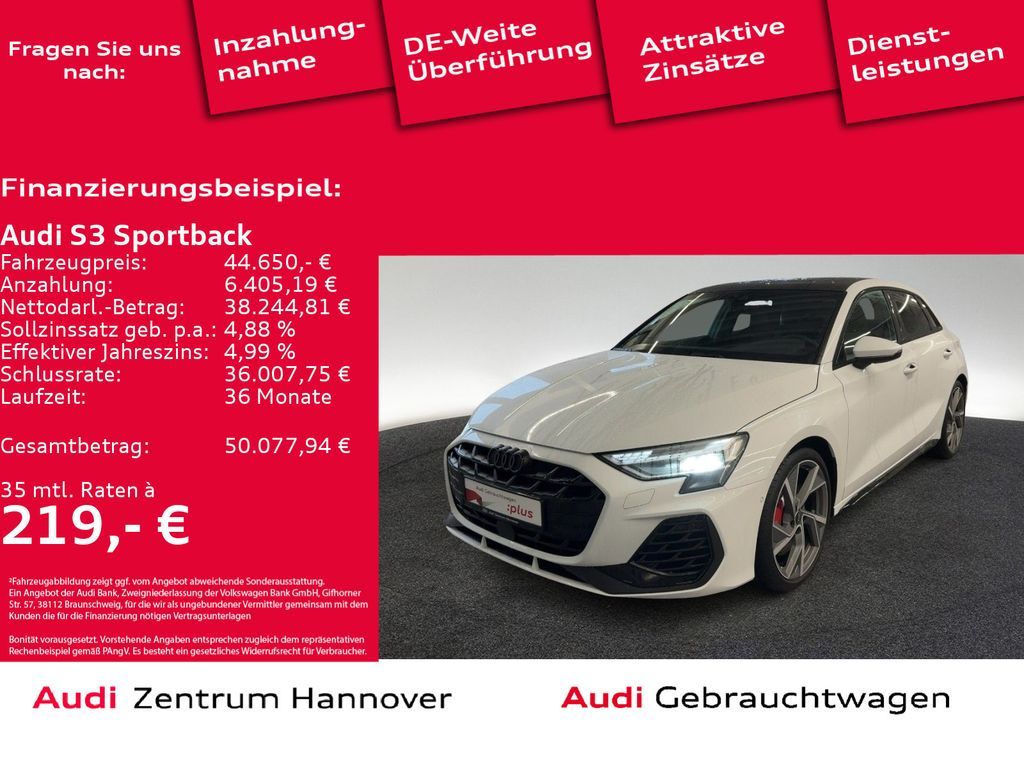 Audi S3 Sportback 2.0 TFSI Pano SONOS Kamera Navi DAB Leasing