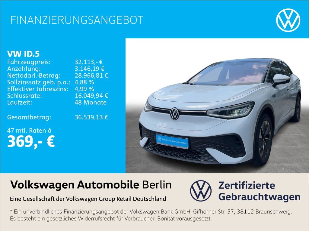 Volkswagen ID.5 Pro Performance 150/77 Navi Matrix-LED ACC Leasing