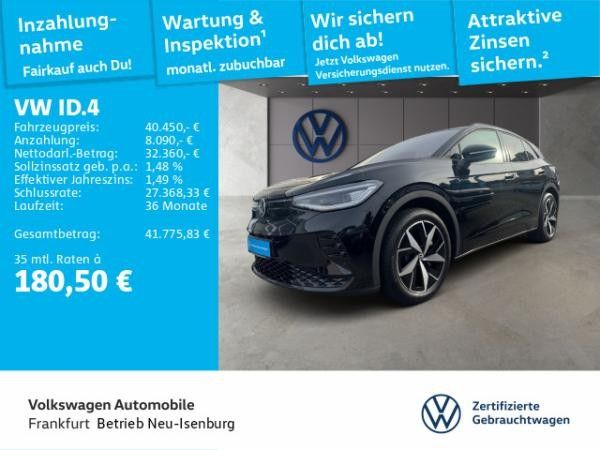 Volkswagen ID.4 GTX mit Entertainment-Paket 4Motion Navi IQ.LIGHT - LED-Matrix-Scheinwerfer Sprachbedienung DAB+ Leasing