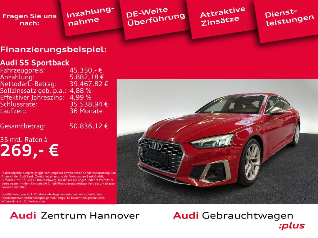 Audi S5 Sportback 55 TDI quattro Matrix Kamera Memory Leasing