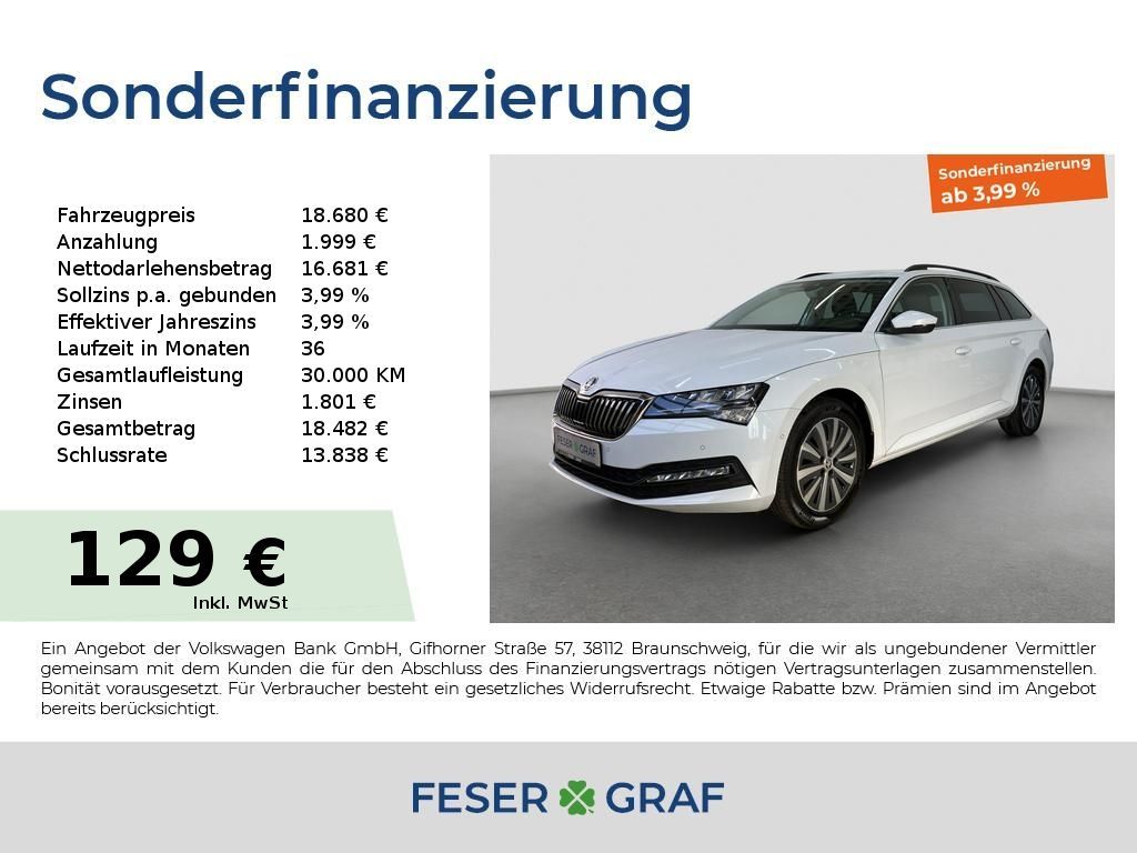Skoda Superb Combi TDI DSG Ambition ACC LED Nav Kamera Leasing