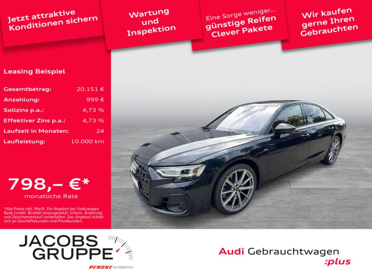 Audi A8 60TFSI S line Black/Exclusive/187UPE/Vollleder/Digi Matrix/HuD/360° Leasing