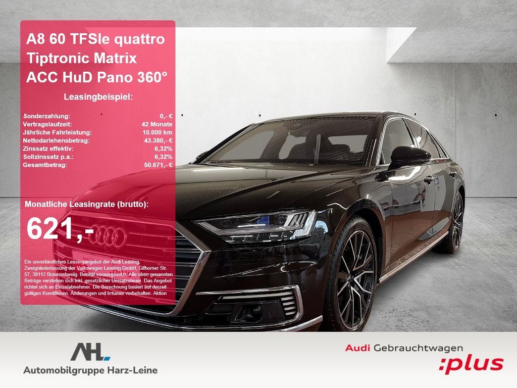 Audi A8 60 TFSIe quattro Tiptronic Matrix ACC HuD Pan Leasing