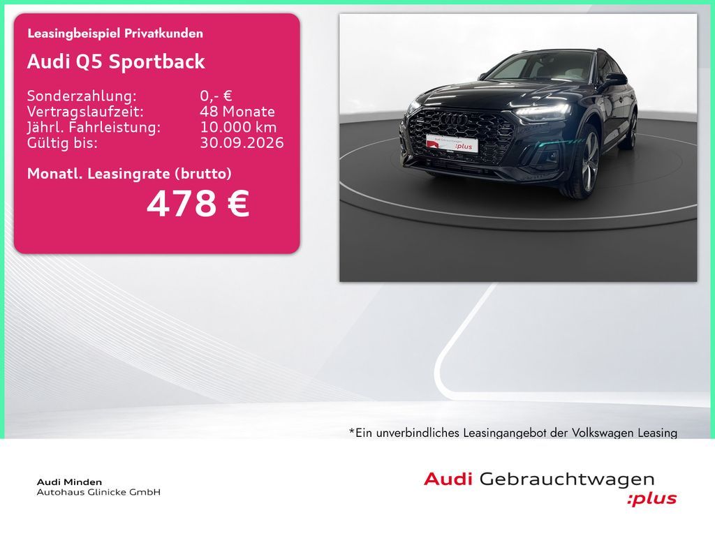 Audi Q5 Sportback 55 TFSIe qu. S line AHK Matrix LM 2 Leasing