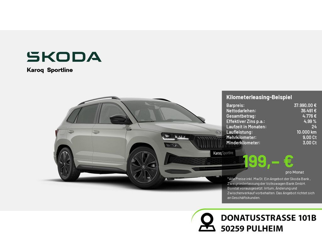 Skoda Karoq 1.5 TSI Sportline ACC NAVI MATRIX-LED AHK Leasing