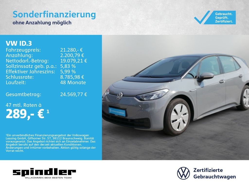 Volkswagen ID.3 Pure Performance / CarPlay, Standklima, LED Leasing