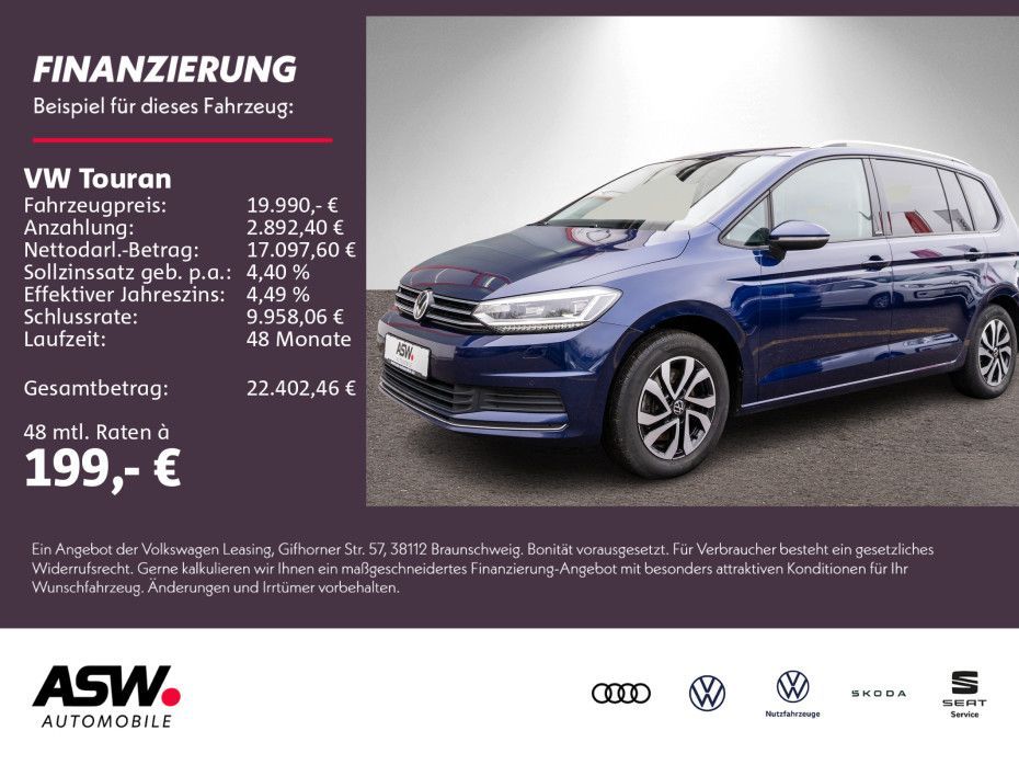 Volkswagen Touran Active 2,0 TDI DSG LED NAVI ACC PDC SHZ Leasing
