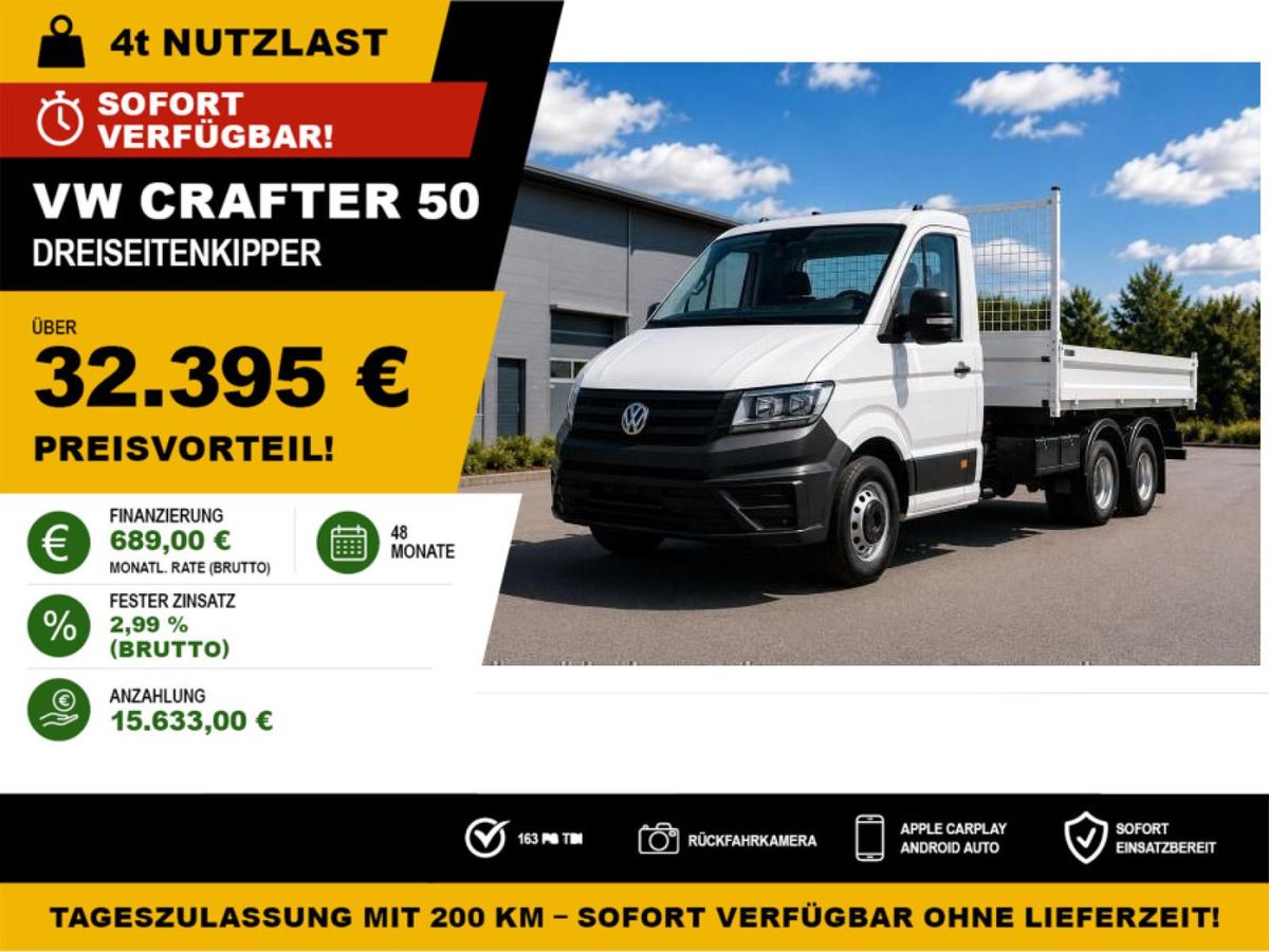 Volkswagen Crafter 50 Dreiseitenkipper Preisvorteil 32.395€ Leasing