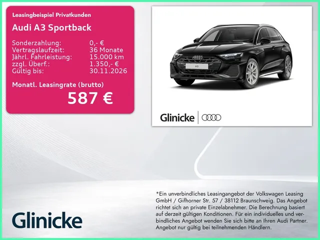 Audi A3 Sportback e-hybrid S line AHK LED LM 18" RFK