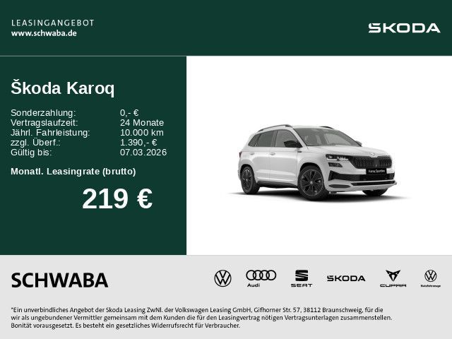 Skoda Karoq Sportline Aktion ! NUR 5 Fahrzeuge ! Leasing