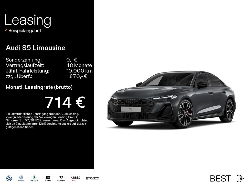 Audi S5 Limousine TFSI MEMORY*TECHPRO*MATRIX*B&O*AHK* Leasing
