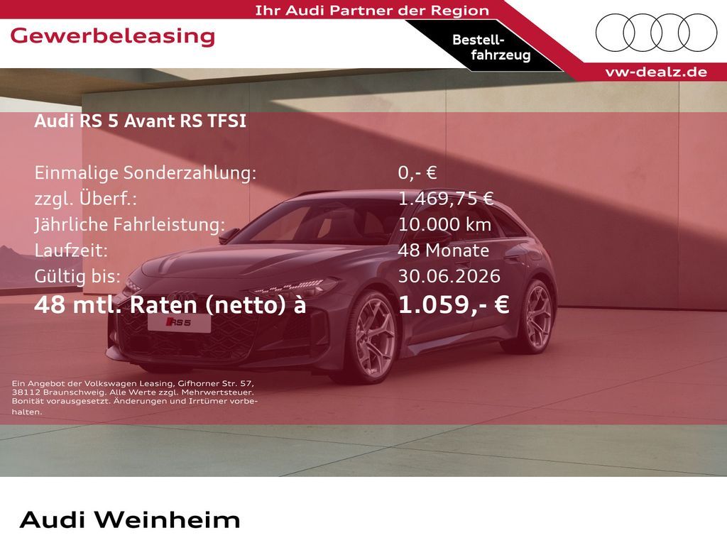 Audi RS 5 Avant 470 kW tiptronic Klima NAVI LED Leasing