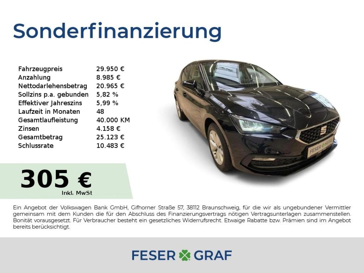 Seat Leon Style 1.5 eTSI DSG LED/SHZ/Full Link/Kamera Leasing
