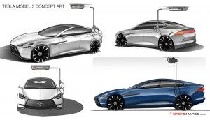 So könnte laut EasyCharge.me das Elektroauto Tesla Model 3 aussehen. Bildquelle: EasyCharge.me