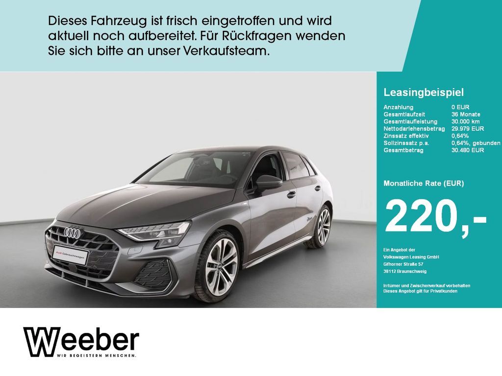 Audi A3 Sportback S line *KAMERA*LED*NAVI*VORB. AHK* Leasing